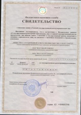Certificate OGRN 07-02-2007
